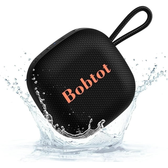Altavoces Inalámbricos Bluetooth portátiles, IPX7, 20 h de reproducción, BT 5.3, sonido estéreo potente, TWS, micrófono integrado y cordón para exterior/fiesta/playa. Regalo de cumpleaños. (Negro)