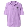 thumbnail image 5 of Big and Tall Hawaiian Shirt for Men Tropical Floral Beach Shirts Short Sleeve Casual Button Down Shirt 2026 Purple 4XL, 5 of 5