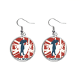 thumbnail image 1 of Red Blue Man Umbrella Pattern Graffiti Street Ear Dangle Silver Drop Earring Jewelry Woman, 1 of 3