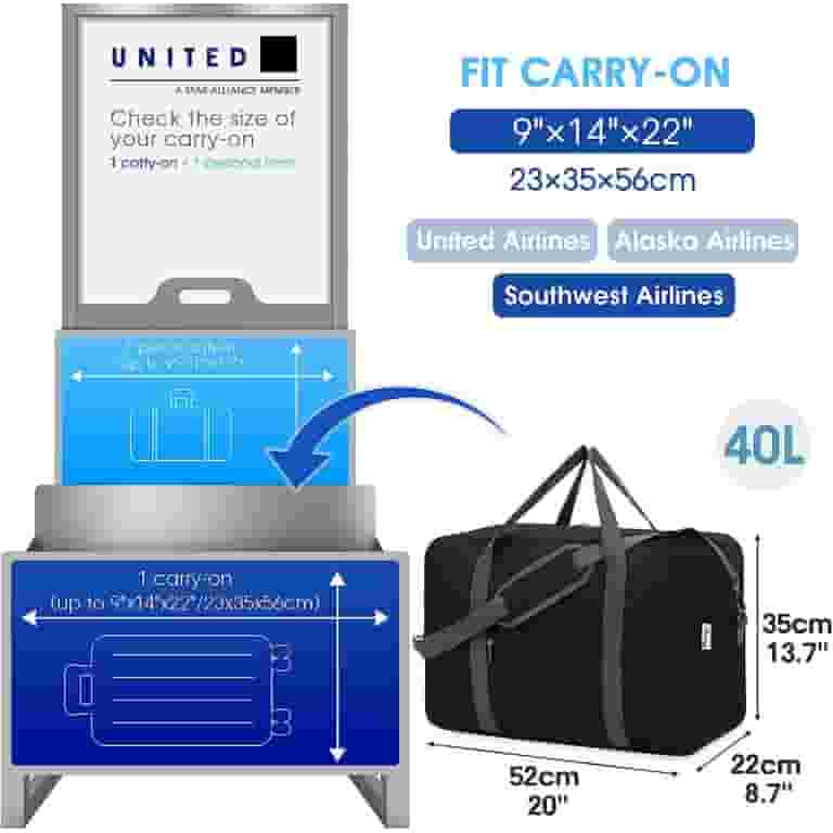 Duffle Bag United Underseat Carry On Dimensions Checked Baggage