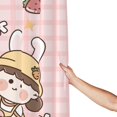 thumbnail image 6 of Cartoon Girl Cute Cat Pattern Shower Curtain, Pink Child Waterproof Bath Curtains for Bathroom Decorations, 72 x 72 inches, 6 of 7