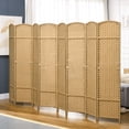 thumbnail image 2 of HOMCOM 8 Panel Room Divider Freestanding Folding Privacy Screen Nature Wood, 2 of 8