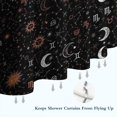 thumbnail image 6 of Black Zodiac Sun Moon Star Pattern Shower Curtain 84"x72" ,Bathroom Decorative Shower Curtains Set with 12 Hooks,Modern Waterproof Washable Shower Curtain, 6 of 6