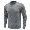 thumbnail image 1 of Chandail pour Hommes Chandail à Manches Longues Col Rond Chandail-Over Couleur Unie, 1 of 4