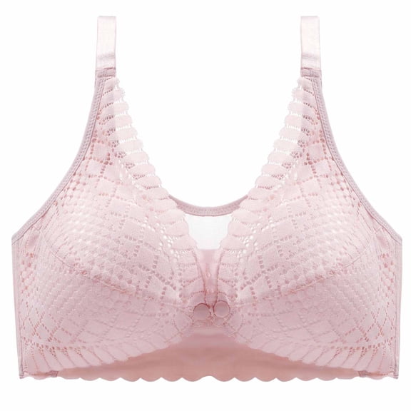 Fatuov Womens Wireless Bra Push Up Soft Front Closure Bra for Casual Full Coverage Light Support Breathable Bra, Convenient Fastening, Underwear 42B