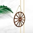 thumbnail image 6 of IBASETOY 2Pcs Wooden Wagon Wheel Wall Decor Light Brown Vintage Rustic Home Wall Art for Living Room Office, 6 of 8