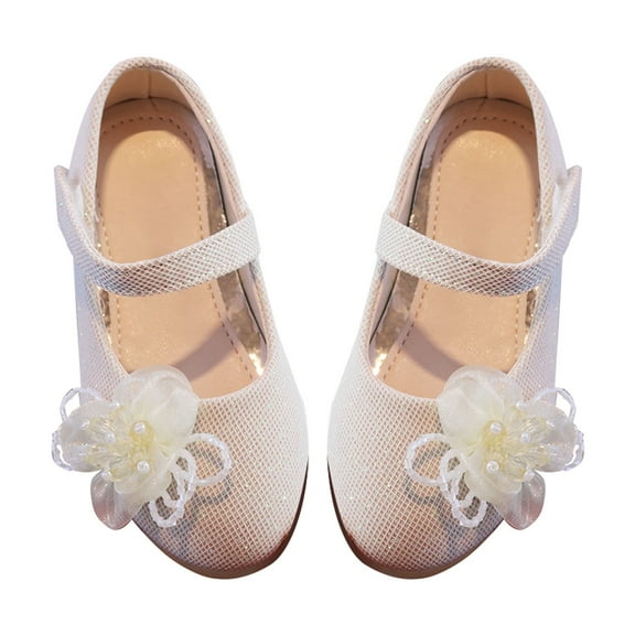 Otqutp Little Kid Casual Shoes Toddler Girls Shoes Princess Shoes Dance Shoes Sweet Flower Soft Soled Single Shoes Flat Shoes