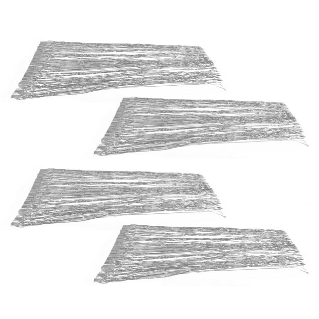 Cortina de flecos de aluminio, 4 cortinas de fondo de oropel Cortinas de fondo de oropel Cortina de flecos Lograr más