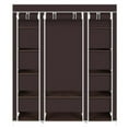 thumbnail image 3 of GZXS 69" Portable Clothes Closet Wardrobe Storage Organizer With Non-Woven Fabric Quick And Easy To Assemble Extra Strong And Durable Dark Brown, 3 of 9