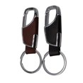 thumbnail image 1 of llavero de acero inoxidable con cuero, servicio pesado, oficina en casa, llavero de automóvil con llavero, llavero para hombres y mujeres (Negro 2 Pcs), 1 of 5