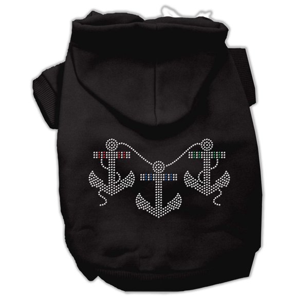 Pet Dog Cat Hoodie Rhinestone, "Anchors"