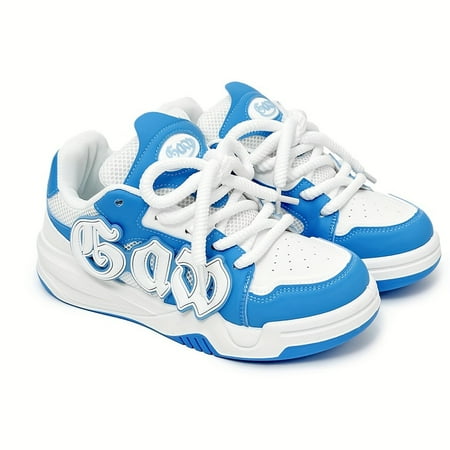 

Colour Block Platform Skateboard Shoes for Men - Comfy Non-Slip Durable and Breathable Casual Sneakers for Outdoor Activities with Trendy Street Style Design