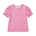 thumbnail image 5 of EnJoCho Girls Floral Print Blouse, Crewneck Smoc𝗄ed Puff Sleeve Shirt Casual Babydol Top Loose Pullover Round Neck Tunic for Fashion Tops, 5 of 9