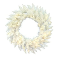Vickerman 36" Sparkle White Spruce Artificial Christmas Wreath, Warm White LED Lights