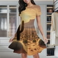 thumbnail image 2 of Desert Sunset Cactus Landscape Women's Classic Swing Skater Dress Casual Work Party Cocktail Dresses, 2 of 6
