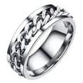 thumbnail image 1 of SHISUYAN Simple Ring Delicate Finger Ring Stainless Steel Jewelry Creative Ring Fashion Finger Ring for Man Boy Male (Steel Color With Box Size 9), 1 of 9