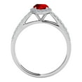 thumbnail image 2 of Mauli Jewels Rings for Women 1.75 Carat Diamond and Oval Shaped Garnet Ring Shared-Prong-Setting 10K White Gold, 2 of 6