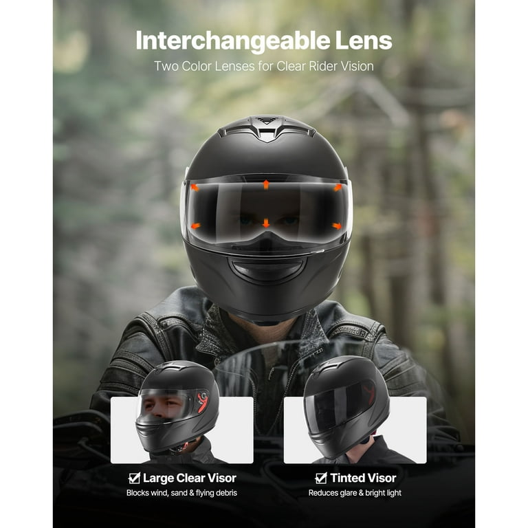 1storm motorcycle modular full face helmet 1Storm Motorcycle Modular Full Face Flip up Dual Visor Helmet + Spoiler: HB89 Storm Orange + Spoiler / L( 57-58 cm 22.4/22.8 Inch )