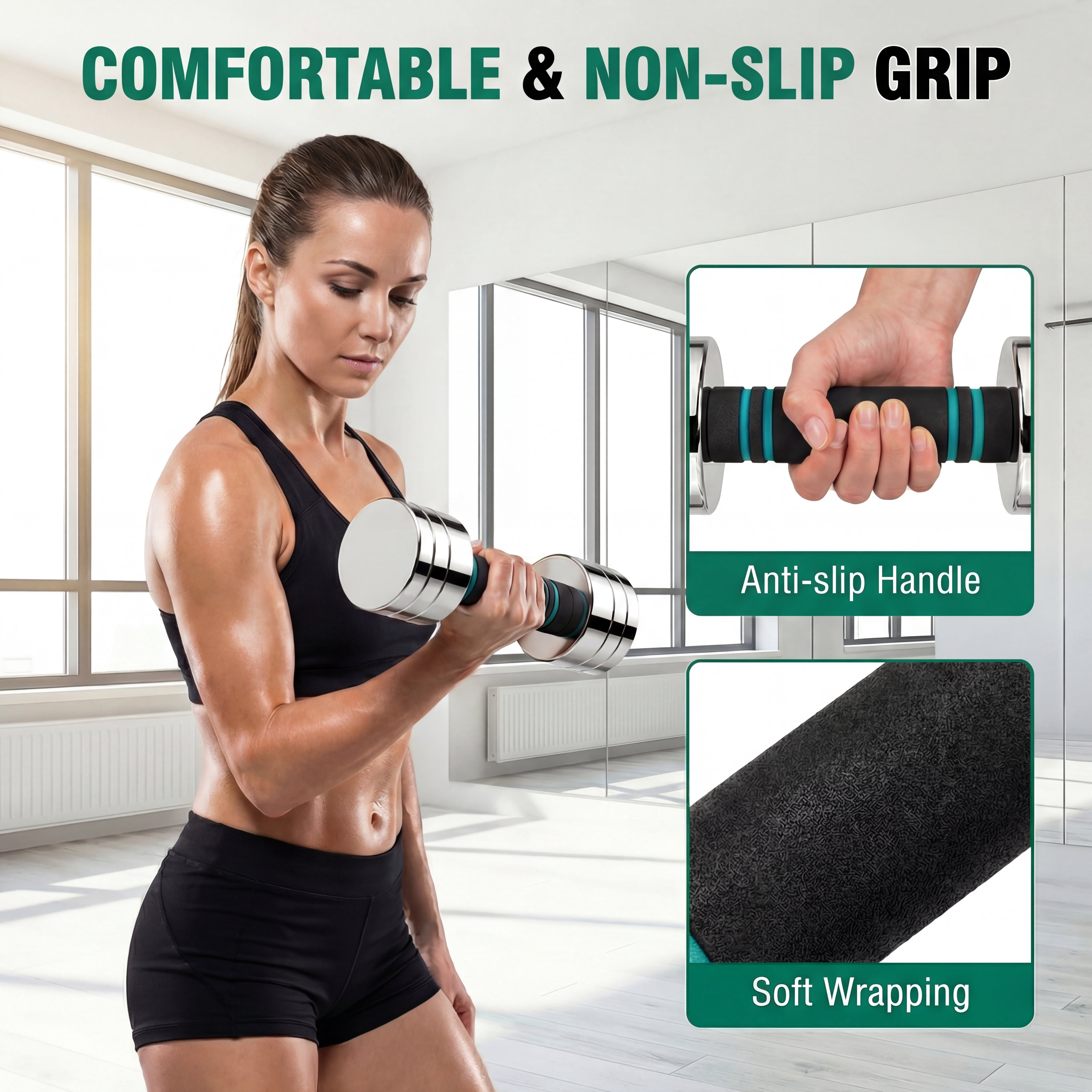 LIFERUN Single Steel Adjustable Dumbbell, 5/10/15lb Free Weight Single Dumbbell, Non-Slip and Comfortable Foam Handle, for Home Gym Office Exercise
