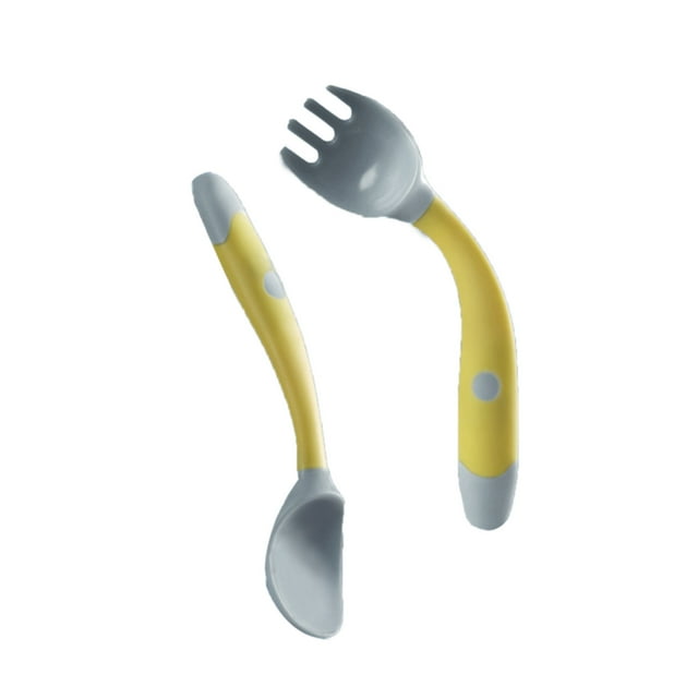 Juego de tenedor y cuchara para utensilios para bebé, juego de cuchara y tenedor para bebé, cuchara y tenedor para bebé, cuchara doblada para tenedor, construida para profesionales