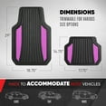 thumbnail image 3 of Motor Trend ChromeTech Car Floor Mats Full Set - Durable Rubber Floor Mats for Cars with Two Tone Accent, All Weather Interior Protection for Front and Rear with Non-Slip Backing, Black & Pink, 3 of 9