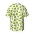 thumbnail image 4 of Goofa Green Frog Printed Men's Casual Short-sleeved Shirt,Lightweight Breathable Button-down,Summer Casual men's top,Versatile Fashion shirt-X-Large, 4 of 7