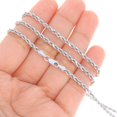thumbnail image 5 of Nuragold 10K White Gold Solid Rope Diamond Cut Chain Necklace 16"-30" (1.5mm-6mm) Made in Italy (Mens Womens Unisex Jewelry, 5 of 22