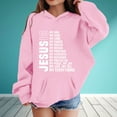 thumbnail image 2 of Hpapadks Girls Hoodie Personality Letter Print Long Sleeve Loose Hooded Sweatshirts 8-9 Years Baby Sweatshirt Pink, 2 of 4