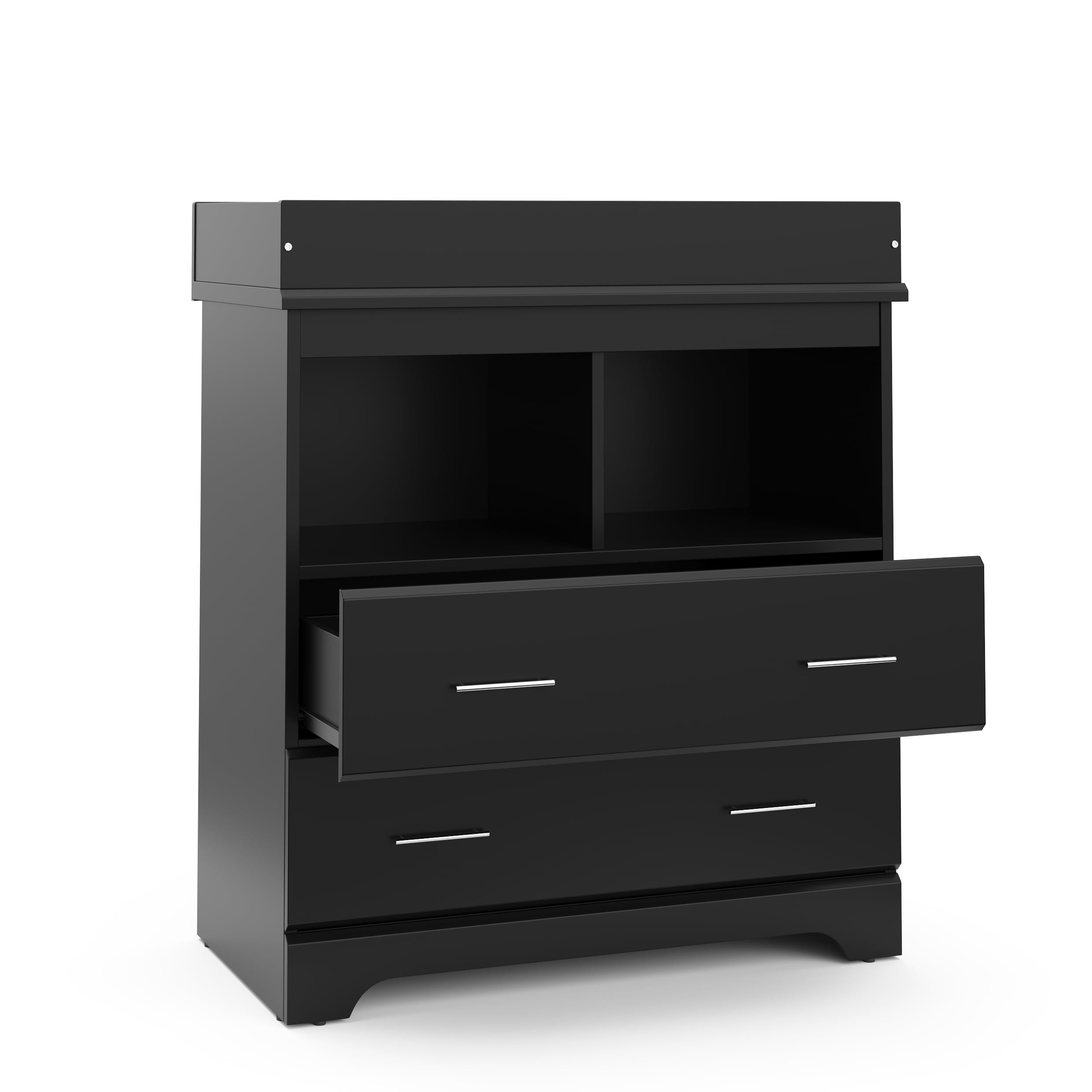 Black changing table with clearance drawers