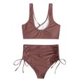 thumbnail image 3 of Babysbule Swimsuits for Women Women Solid Lace Bikini Set Push Up Swimsuit Beachwear Padded Swimwear, 3 of 9