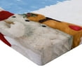 thumbnail image 2 of Ambesonne Snowman Fitted Sheet, Winter Christmas Time, California King, Multicolor, 2 of 3
