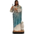 thumbnail image 1 of Good Shepherd Jesus Christ Lord Catholic Religious Gifts Resin Colored 8 Inch Statue Figurine Decoration, 1 of 8