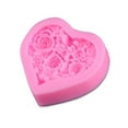 thumbnail image 1 of Injueey Molde de pastel de silicona con flor de rosa, molde de Fondant de corazón, moldes de decoración para hornear, horno resistente al calor para Cocina y Comedor Injueey HA075112-00B, 1 of 6