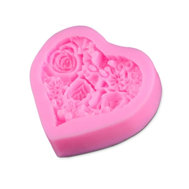 Wosthever Molde de silicona rosa para pastel, molde para cupcakes de Chocolate con Fondant de corazón, moldes para galletas, suministros de cocina para Cocina y Comedor Wosthever HA075112-00B