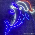 thumbnail image 2 of Glowneon Dolphin Christmas Neon Sign, Dolphin With Santa Hat LED Sign, Dolphin Lover Gift, 2 of 5