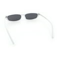 thumbnail image 7 of Womens Classy Think Plastic Narrow Rectangle Cat Eye Mod Fashion Sunglasses White - Black, 7 of 7