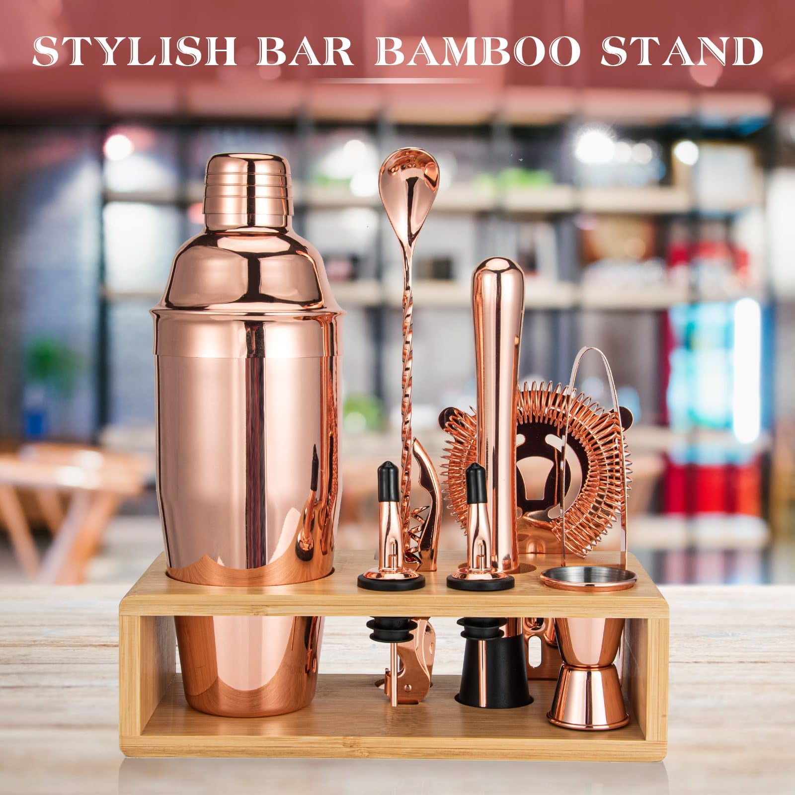 Semderm 10-Piece Cocktail Shaker Set, Stainless Steel Bartender