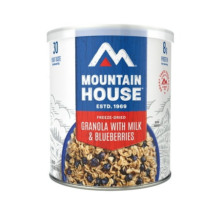 Mountain House Granola with Milk & Blueberries #10 Can, Freeze-Dried Survival & Emergency Food, 20 Servings