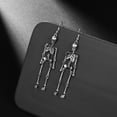 thumbnail image 6 of Halloween Skull Dangle Earrings - Jointed Skeleton Long Drop Earrings Stud Jewelry for Women Men, 6 of 8