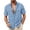 Sky Blue, variant on Mens Linen Button Down Shirt Short Sleeve Dual Chest Pocket Relaxed Fit Collared Open Front Casual Beach Overshirt
