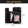 thumbnail image 2 of Wallet Case for iPhone 16 Pro Max, PU Leather Card Holder & Kickstand Cover for 6.9 inch, Black, 2 of 6