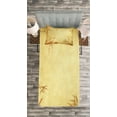 thumbnail image 3 of Ambesonne Asian Themed Quilted Bedspread Set 2 Pcs, Forest Branch Blooms, Twin Size, Vermilion and Mustard, 3 of 3