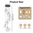thumbnail image 4 of Modern Large Foyer Chandelier,7-Light High Ceilings Long Chandeliers,Hanging Chandelier Ceiling Light,Entryway Modern Lighting Fixture Villa and Stair, 4 of 7