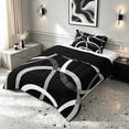 thumbnail image 2 of Manfei Black Gray Circle Twin Comforter Sets, Aesthetic Minimalist Bedding Set, Black Reversible 2-Piece, 1 Comforter and 1 Pillowcase, 2 of 6