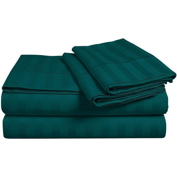 Bed Cot Fitted Sheet 33" x 75" Teal Stripe 2 Qty Cot Fitted Sheet
