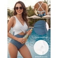 thumbnail image 4 of MOYIKO One Piece Swimsuits for Women Tummy Control High Waisted Bathing Suit Sexy V Neck Wrap Tie Back 1 Piece Swimsuit, 4 of 7