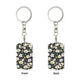 thumbnail image 2 of Goofa Flowers Printed Rectangular Metal Keychain Bag Charm Floral Charm for Purse Keys Metal Keyring Gift for Women Accessories, 2 of 7