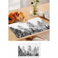 thumbnail image 6 of Placemats Set of 6, Cotton Linen Heat Table Mats Non-Slip Washable Gray Pine Tree Forest Watercolor Modern Art Placemat for Holiday Banquet Dining Kitchen Table Decor, 6 of 6