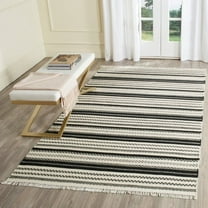 SAFAVIEH Kilim Shelby Striped Area Rug, Ivory/Black, 4' x 6'