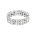 thumbnail image 2 of Three Rows Bar Set Diamond Wedding Eternity Band 18K White Gold 2.57cttw Size 7, 2 of 5